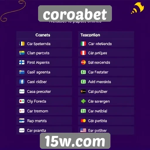 Comparativo de métodos de pagamento no coroabet